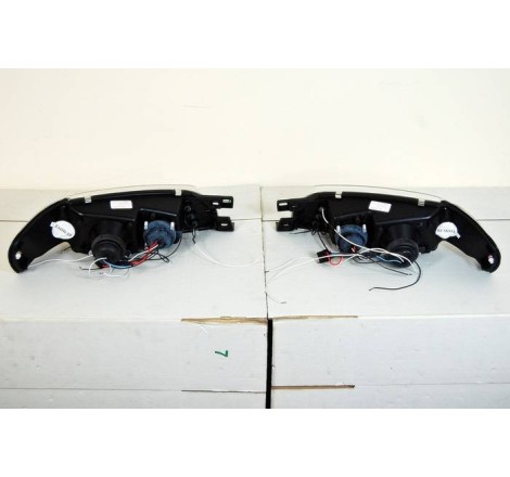 Set Of Headlamps Angel Eyes Subaru Impreza 1992-2002 Chromed