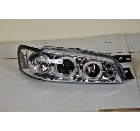Set Of Headlamps Angel Eyes Subaru Impreza 1992-2002 Chromed