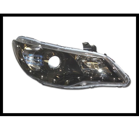 Faros Delanteros Luz De Dia Honda Civic '05 4P. Black