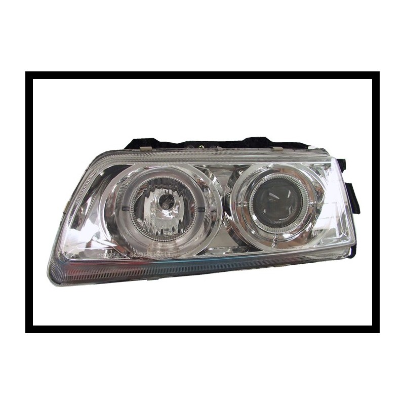 Set Of Headlamps Angel Eyes Honda CRX 1988, Chromed