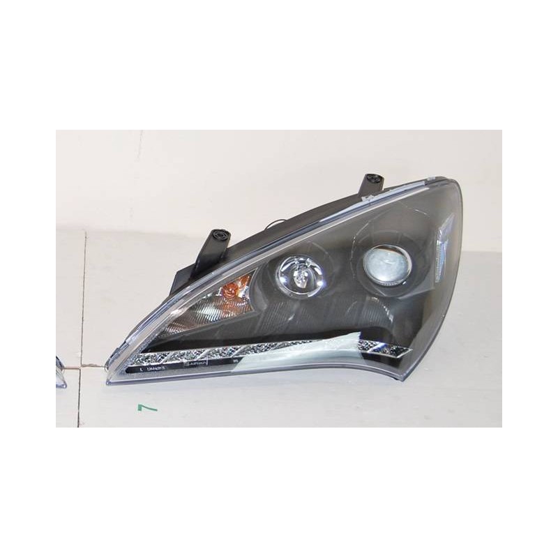 Faros Delanteros Hyundai Genesis 2P 08-11, Black, Luz De Dia