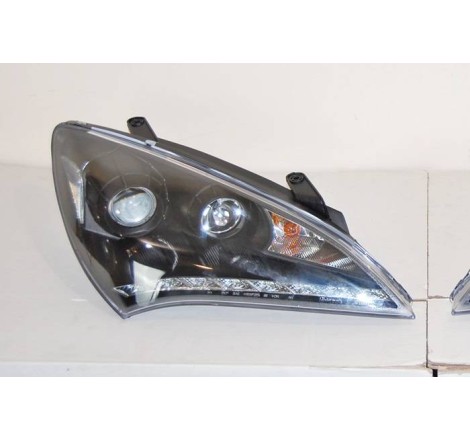 Faros Delanteros Hyundai Genesis 2P 08-11, Black, Luz De Dia