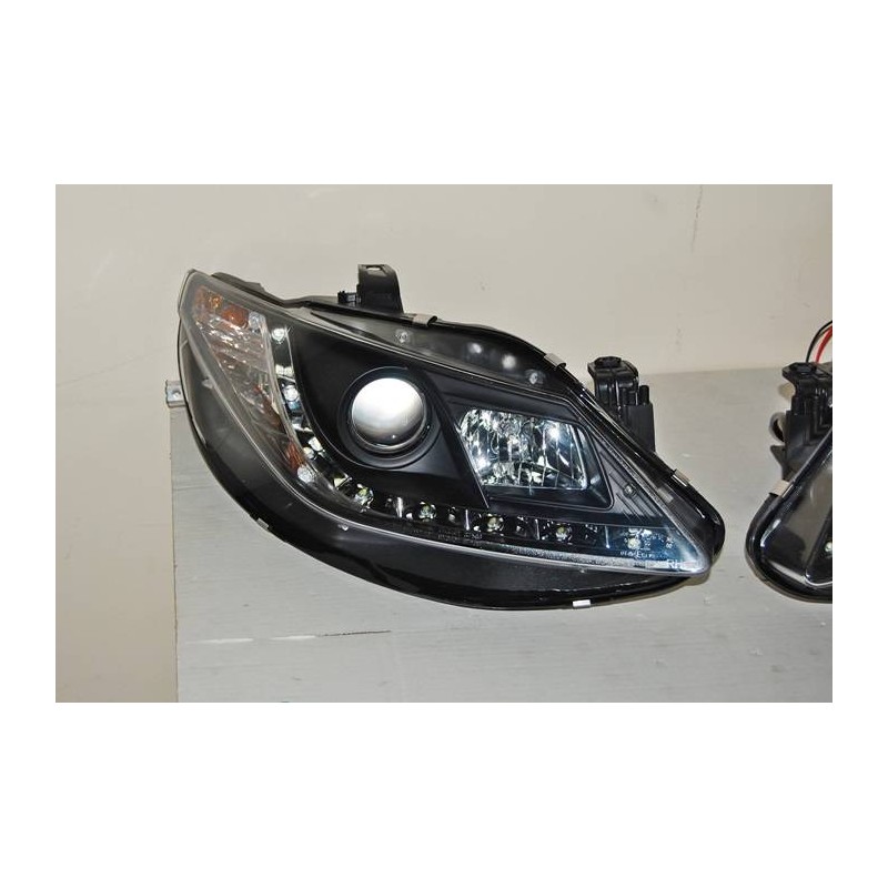 Set Of Headlamps Day Light Seat Ibiza 2009 6J Black