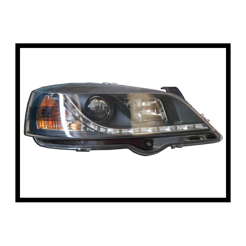 Set Of Headlamps Day Light Opel Astra G, Model II Black