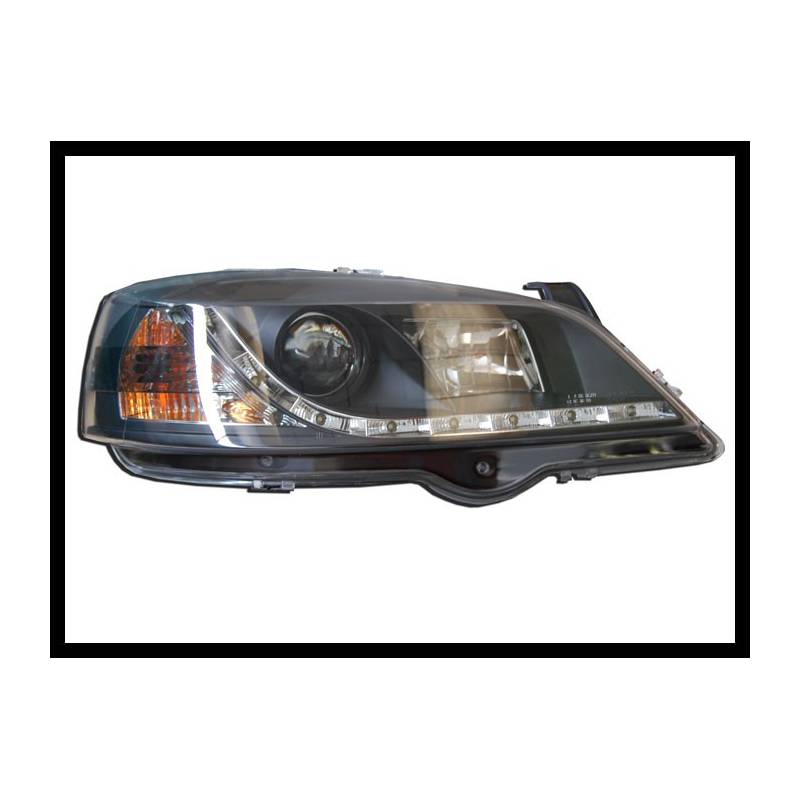 Set Of Headlamps Day Light Opel Astra G, Model II Black Bimar Tuning