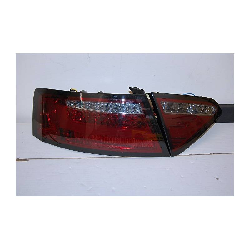 Set Of Rear Tail Lights Audi A5 24D 0709 Led Red/Smoked Cardna