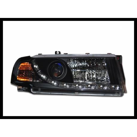 Faros Delanteros Luz De Dia Skoda Octavia '01-04 Black