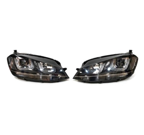 Set Of Headlamps Day Light Volkswagen Golf 7 Xenon DRL Black