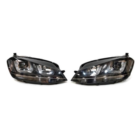 Set Of Headlamps Day Light Volkswagen Golf 7 Xenon DRL Black