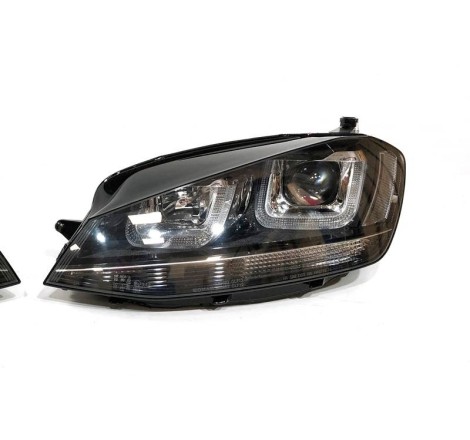 Set Of Headlamps Day Light Volkswagen Golf 7 Xenon DRL Black