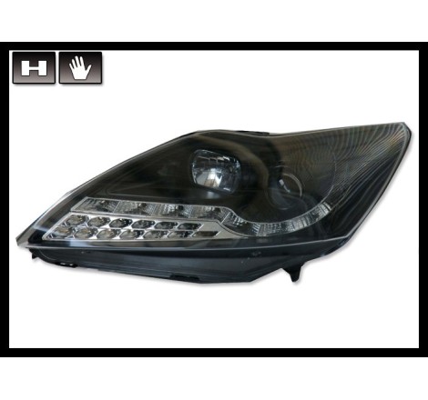 Set Of Headlamps Day Light Ford Focus 2008 Black & Blinker Led