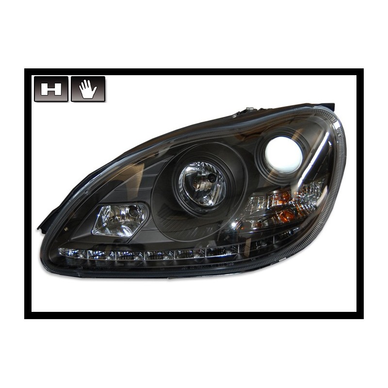 Faros Delanteros Luz De Dia Mercedes W220 '98'05, Black