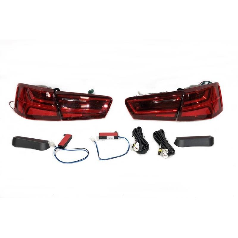 Set Of Rear Tail Lights Audi A6 Sedan 2011-2015 Look 2016 Red