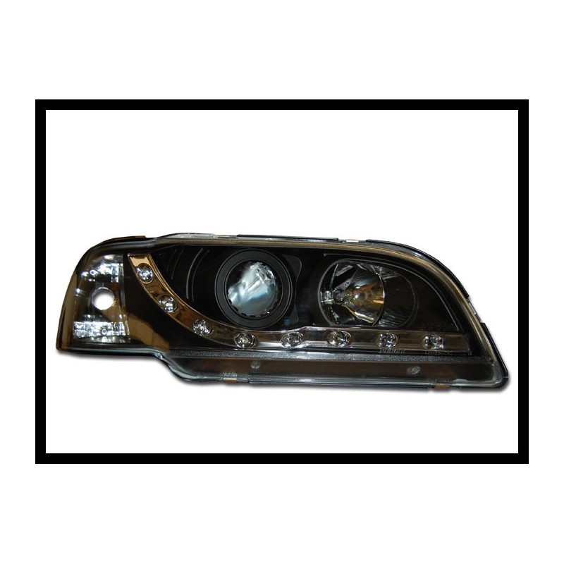 Faros Delanteros Luz De Dia Para El Volvo S-40 95-98 Black