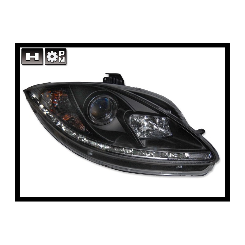 Faros Delanteros Seat Leon 05-08 Black Luz De Dia Real