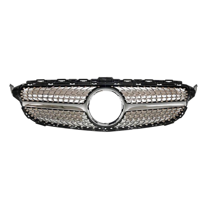 Front Grill Mercedes W205 2014-2018 Look Diamond Chromed