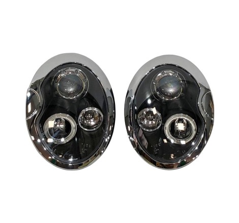 Set Of Headlamps Angel Eyes Mini R50 / R52 / R53 2001-2005 Black