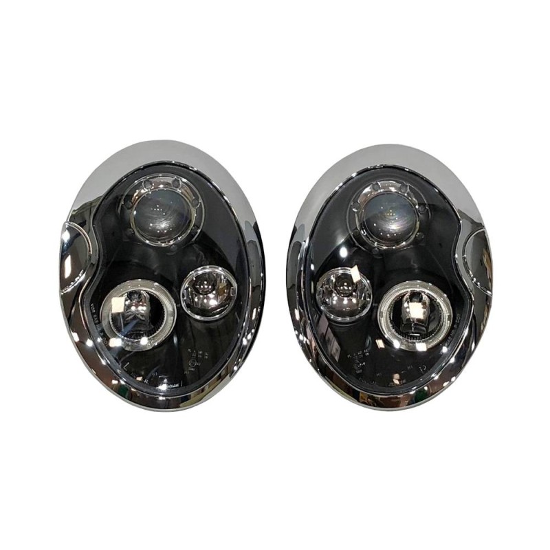 Faros Delanteros Ojos De Angel Mini '01/'05 R50 / R52 / R53 Black