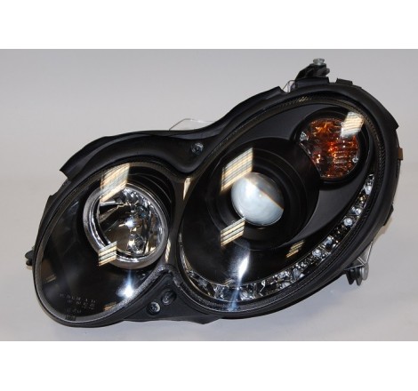 Set Of Headlamps Day Light Mercedes CLK W209 2004-2009 Black