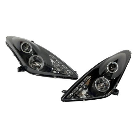 Fanali Anteriori Angel Eyes Toyota Celica '01 Black
