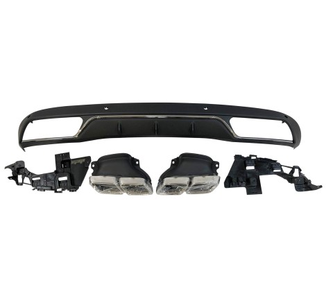 DIFUSOR TRASERO MERCEDES W205 2014-2018 LOOK C63 ABS