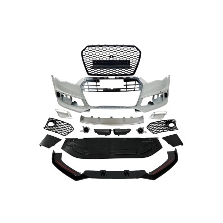 Paraurti Anteriore Audi A6 2015-2018 C7 Look RS6 Spoiler Anteriore Fotocamera