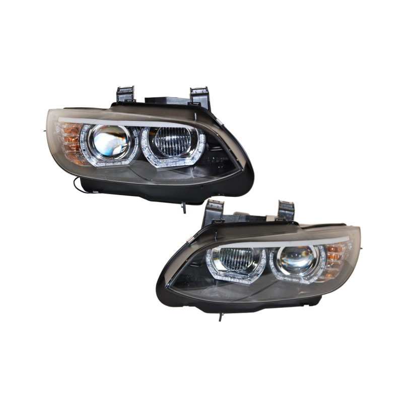 Set Of Headlamps Angel Eyes BMW E92 / E93 07-10 Xenon Black