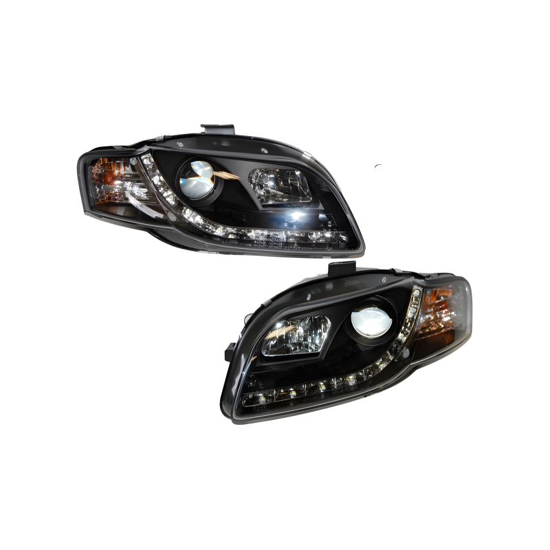 Faros Delanteros Luz De Dia Audi A4 '05-08 Black