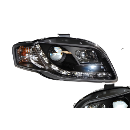 Faros Delanteros Luz De Dia Audi A4 '05-08 Black