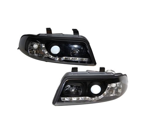 Faros Delanteros Luz De Dia Audi A4 '99-01 Black