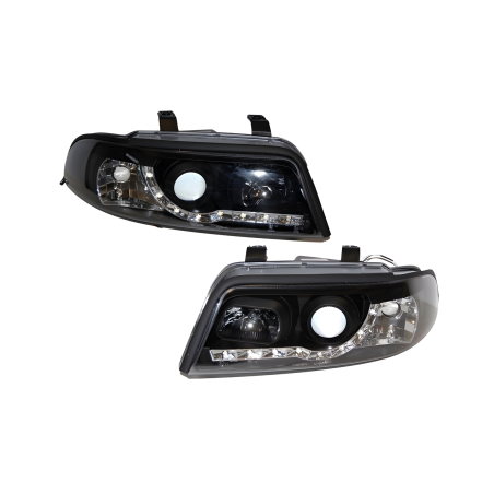 Faros Delanteros Luz De Dia Audi A4 '99-01 Black