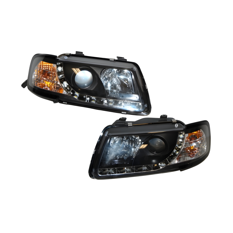 Faros Delanteros Luz De Dia Audi A3 '96-02 Mod.II Black