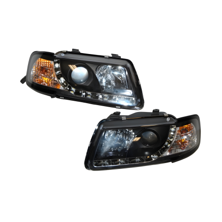 Faros Delanteros Luz De Dia Audi A3 '96-02 Mod.II Black