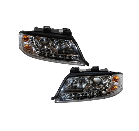 Set Of Headlamps Day Light Audi A6 1999-2000, Chromed
