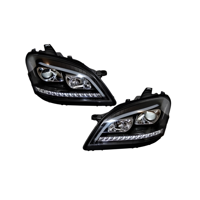 Faros Delanteros Luz De Dia Mercedes W164 05-08 Intermitente Secuencial Led Black