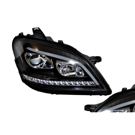 Set Of Headlamps Day Light Mercedes W164 05-08 Led sequential flashing Black
