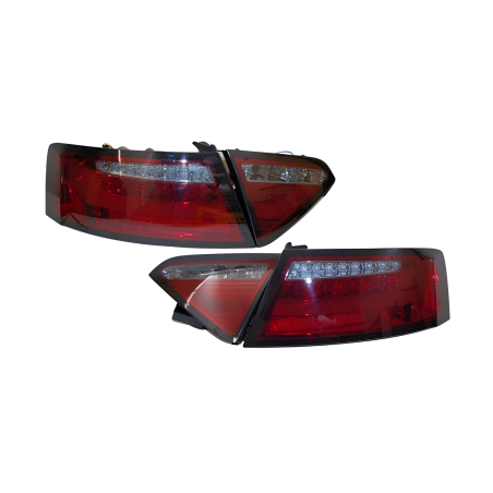 Set Of Rear Tail Lights Audi A5 2-4D 07-09 Led Red/Smoked Cardna Flashing Led
