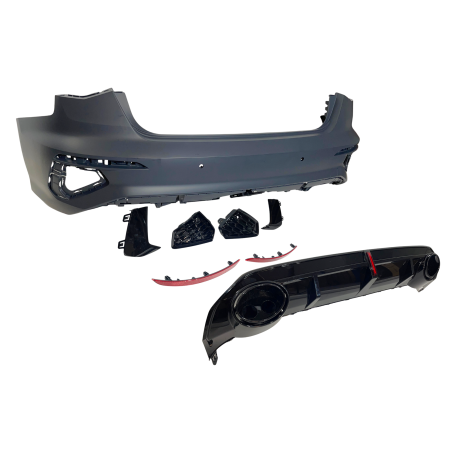 Rear Bumper Audi A3 Sportback 2019-2024, Look RS3 Led