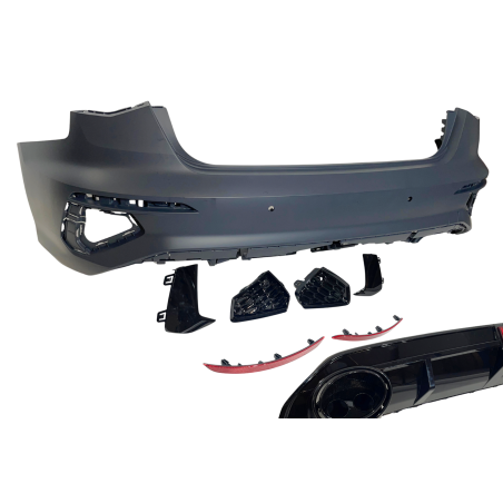 Rear Bumper Audi A3 Sportback 2019-2024, Look RS3 Led