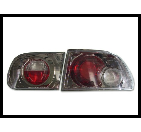 Set Of Rear Tail Lights Honda Civic 1992-1995 3-Door Lexus Black