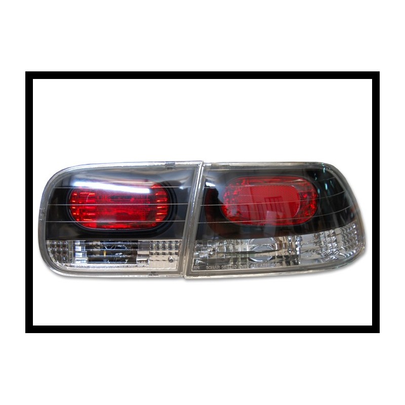 Set Of Rear Tail Lights Honda Civic 1992-1995 2-Door Lexus Black