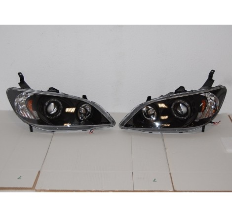 Fari Angel Eyes Honda Civic '04 4P. Nero