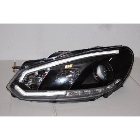 Fanali Day Light Volkswagen Golf 6 Black 2009-2012