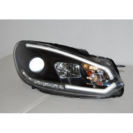 Fanali Day Light Volkswagen Golf 6 Black 2009-2012