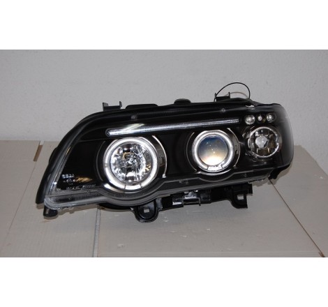Faros Delanteros Ojos De Angel BMW X5 '01 Black