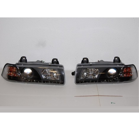 Faros Delanteros Luz De Dia BMW E36 '92 4P. Black