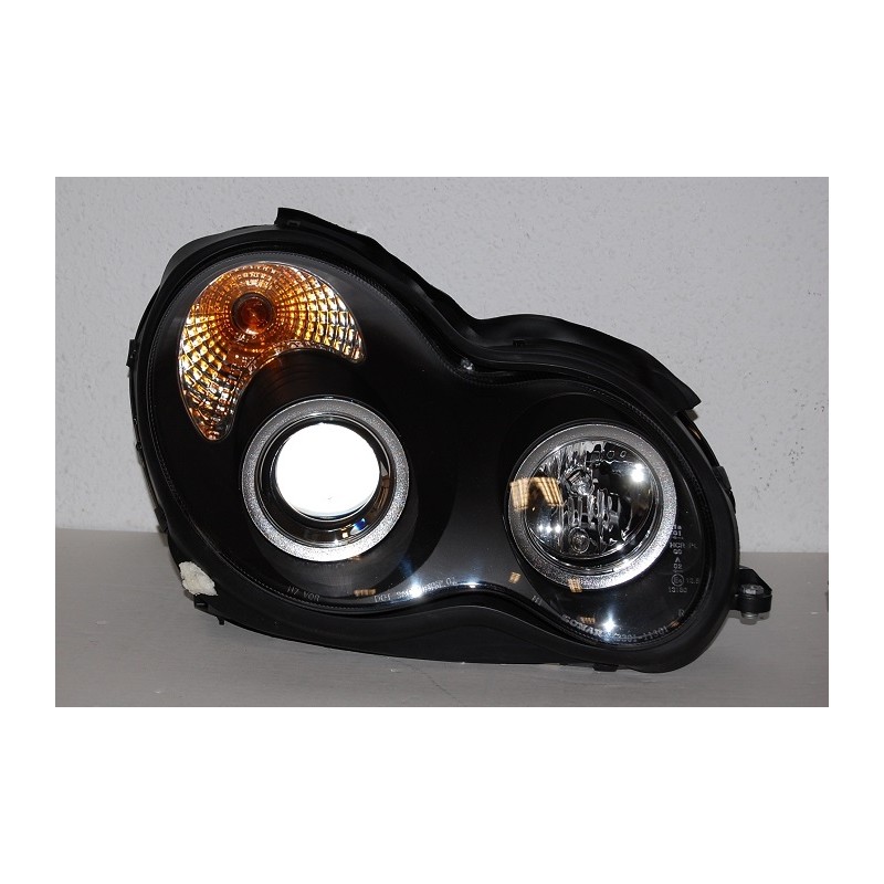 Fanali Anteriori Angel Eyes Mercedes W203 2001-2007 Black