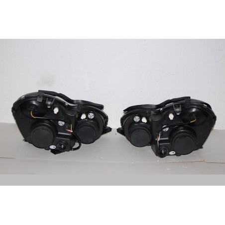 Set Of Headlamps Angel Eyes Mercedes W203 2001-2007 Black