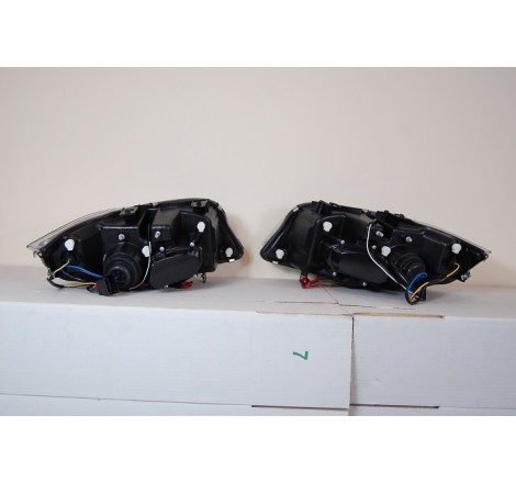 Set Of Headlamps Angel Eyes BMW E90 / E91 2005-2008 Black
