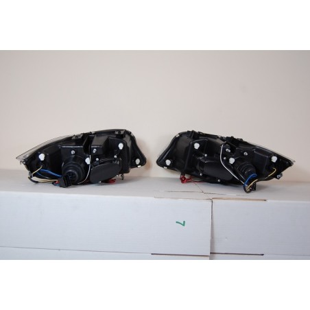 Set Of Headlamps Angel Eyes BMW E90 / E91 2005-2008 Black